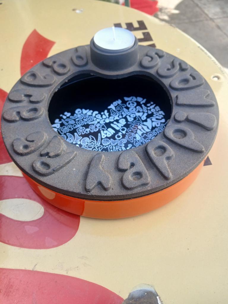 Zware metalen retro asbak .., Verzamelen, Ophalen