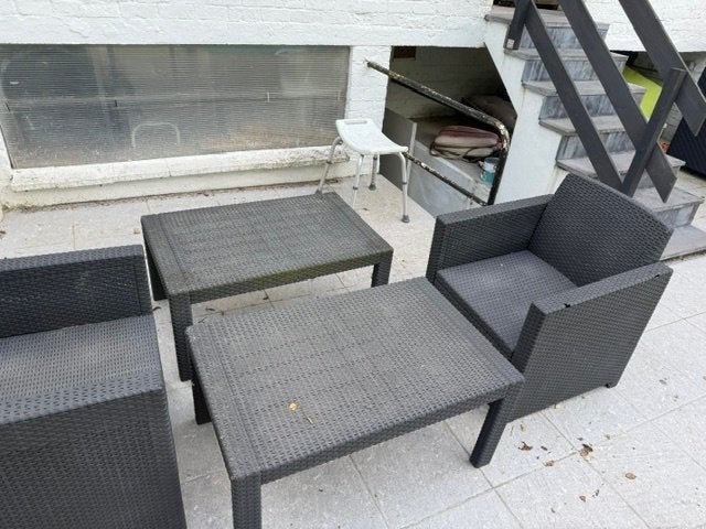 table et fauteuil, Enlèvement, Osier, 2 places