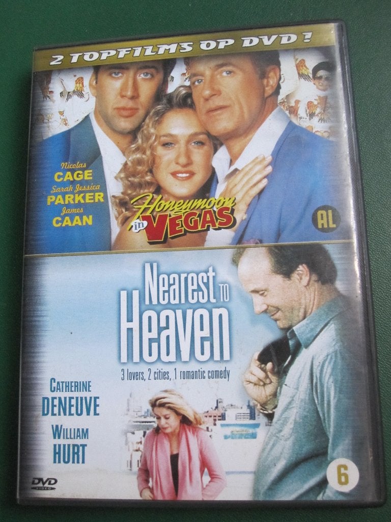 Honeymoon in vegas + nearest to heaven (2 films op 1 DVD), Cd's en Dvd's, Engels, Nederlands, Romantische komedie, Ophalen of Verzenden