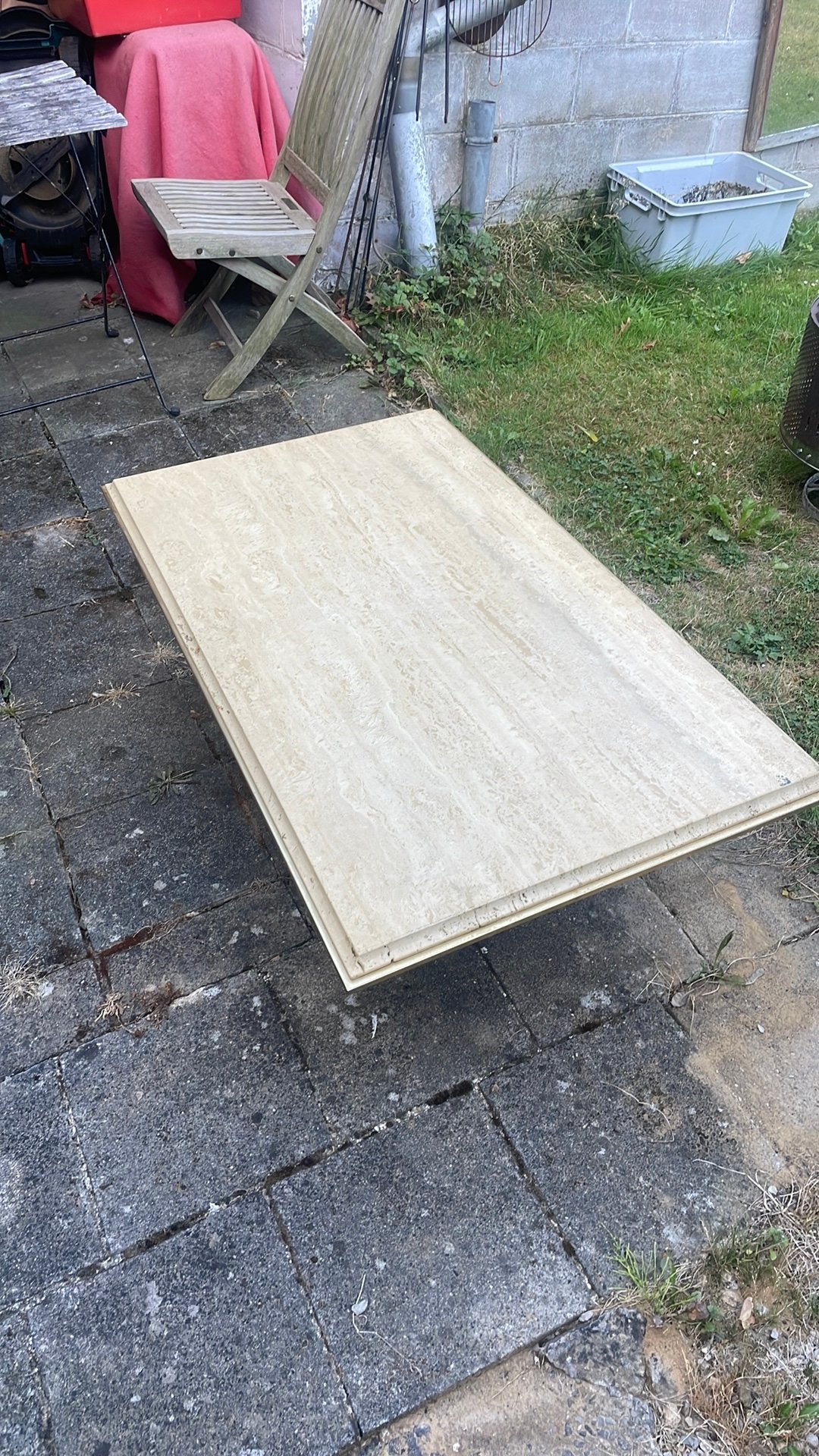 Table basse en travertin Fedam, 100 à 150 cm, Enlèvement, Utilisé, 50 à 100 cm