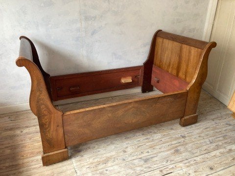 antiek kajuitbed, Huis en Inrichting, Slaapkamer | Bedden, Gebruikt, Eenpersoons, 100 cm, 190 cm of minder, Hout, Bruin, Ophalen
