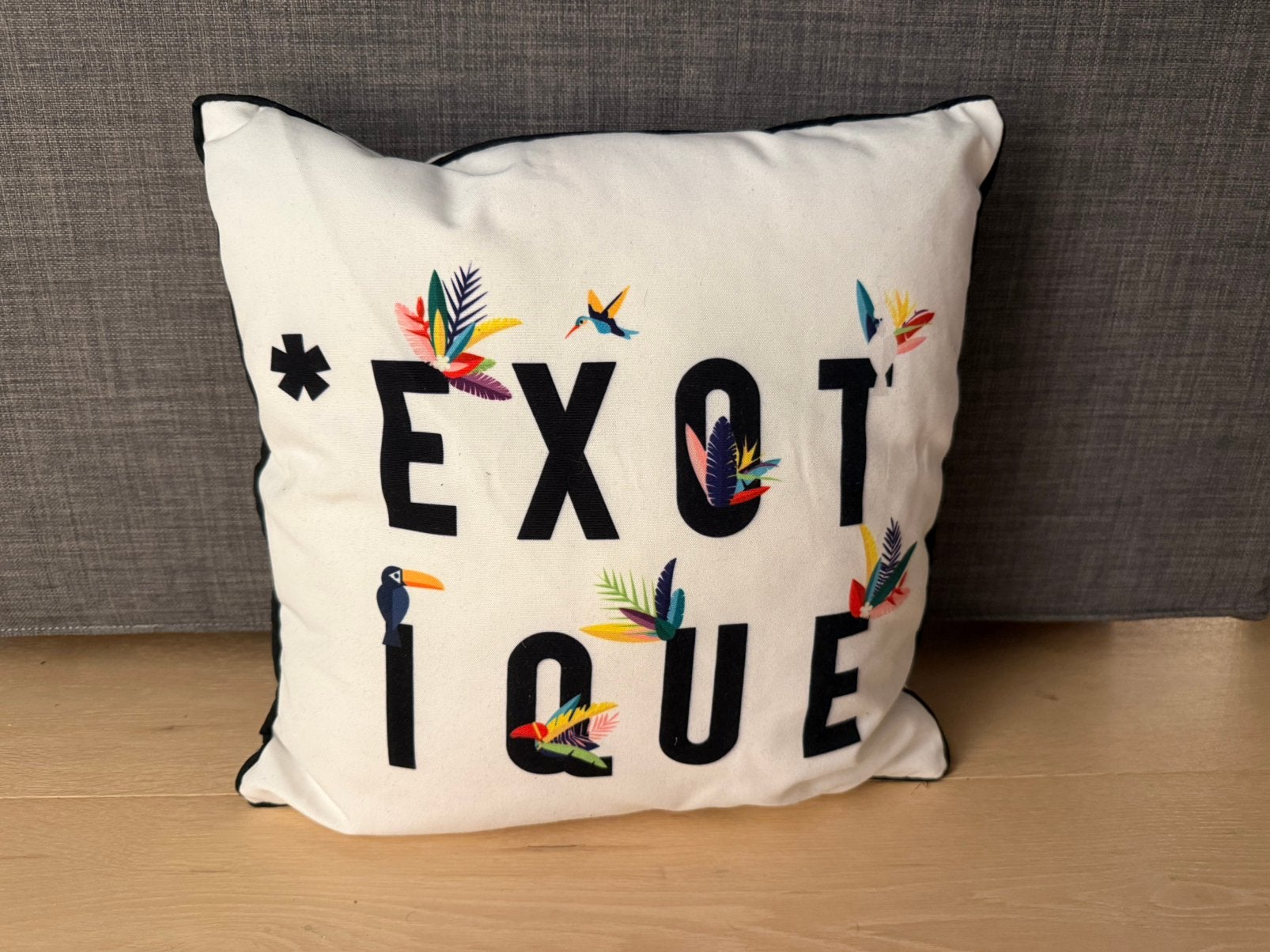 Wit sierkussen 40x40 cm – Exotique, Overige merken, Inclusief binnenkussen, Wit, Vierkant