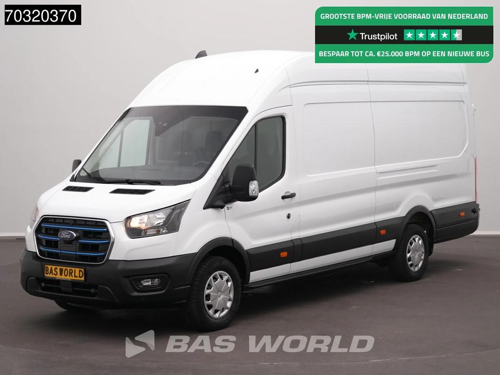 Ford e-Transit 184pk Elektrisch 68kWh 317km WLTP L4H3 Hoog D, Auto's, Automaat, Stof, Gebruikt, Wit