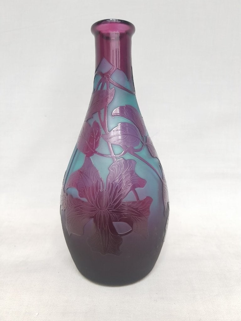 Vase Art Nouveau - Paul Nicolas - D'argental - Clématite., Enlèvement ou Envoi