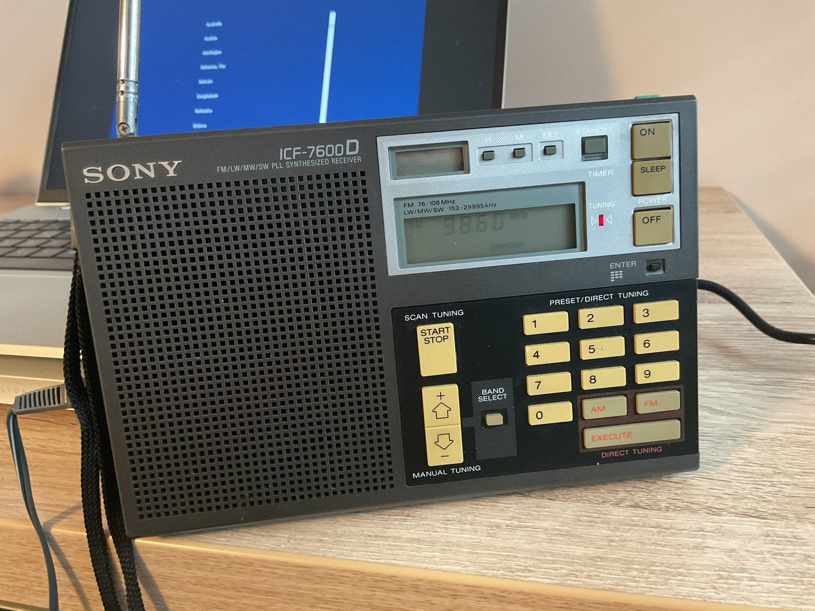 Récepteur vintage Sony ICF-7600D, Télécoms, Enlèvement ou Envoi, Utilisé, Récepteur