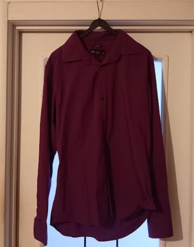 Chemise violet cintrée slim L, Enlèvement ou Envoi, Porté, Violet, Tour de cou 41/42 (L)