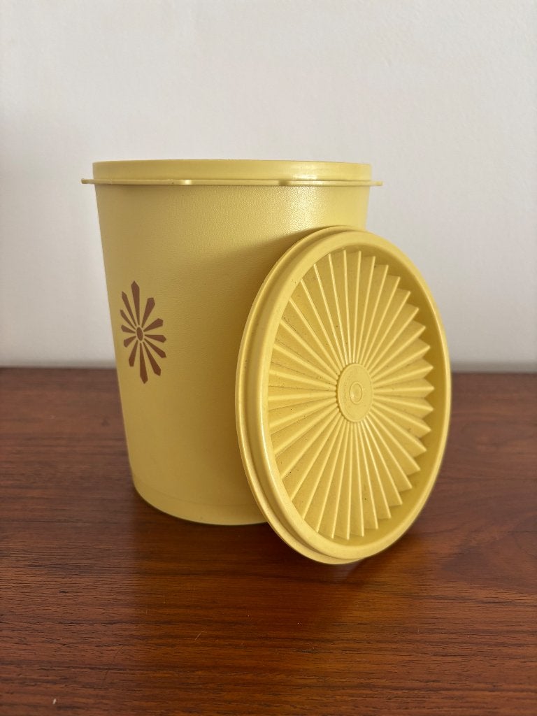 Pot Tupperware jaune motif soleil, Jaune, Boîte de conservation, Enlèvement, Hermétique