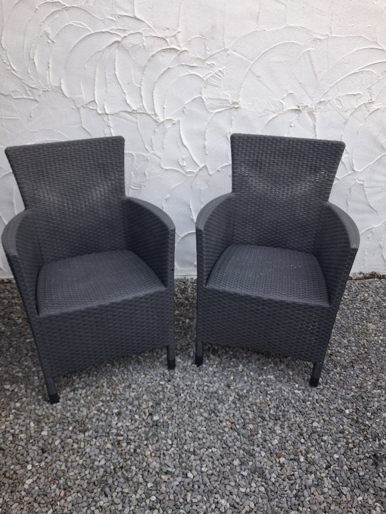 2 grijze tuinstoelen / zeteltjes allibert + 1 gratis, Ophalen, Zo goed als nieuw