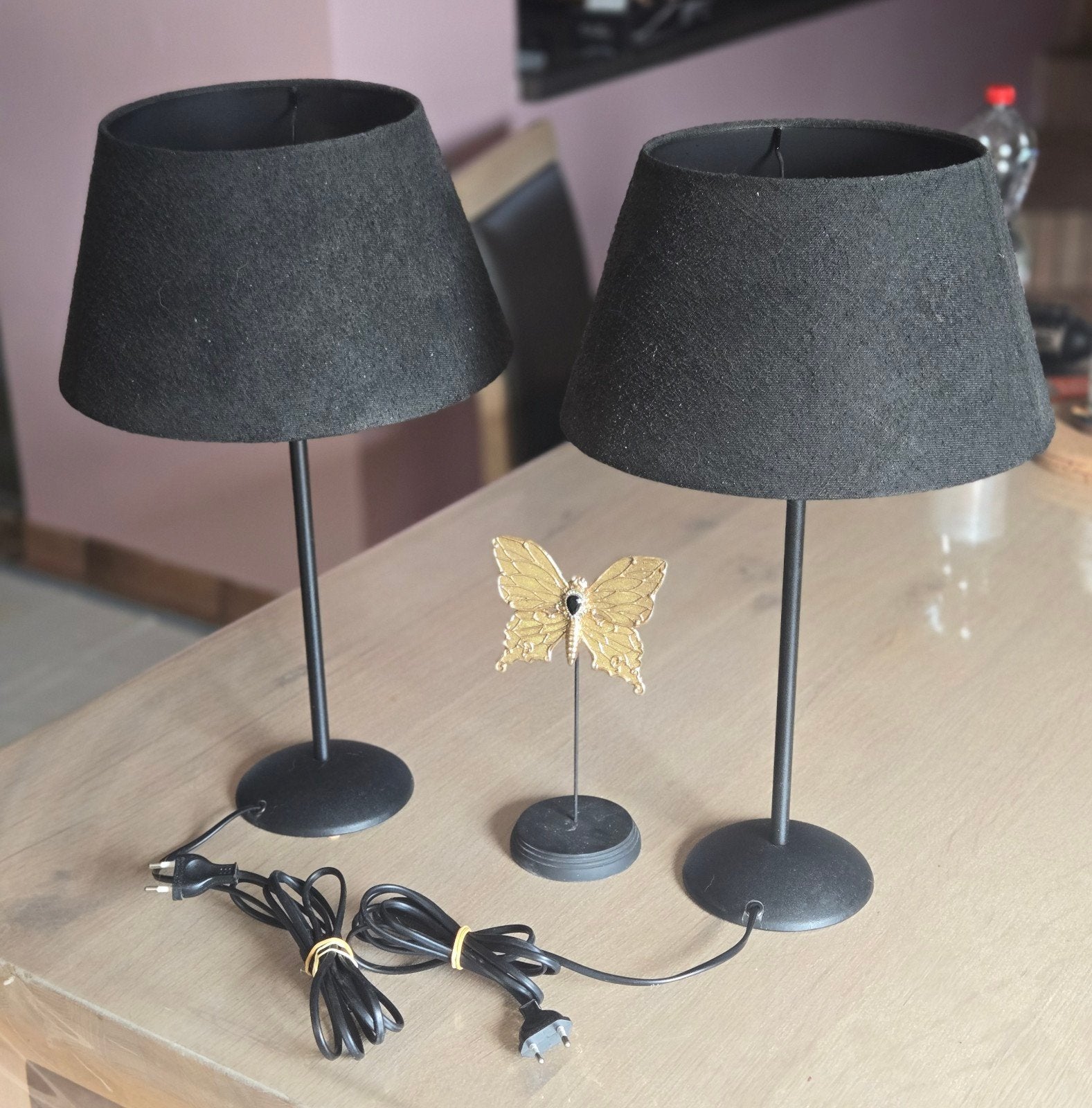 2 lampes de chevet noires (IKEA), Comme neuf, Enlèvement, E27 (grand), IKEA