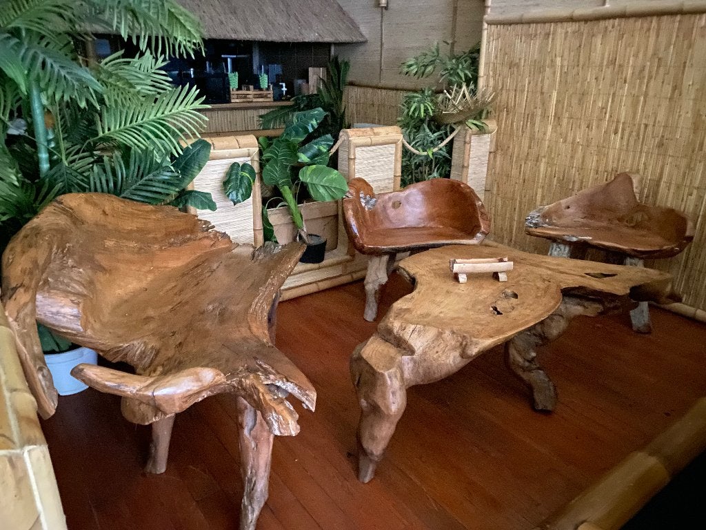salon en racine bois exotique massif, Maison & Meubles, Enlèvement, Comme neuf, Autres formes, Racines : bois massif