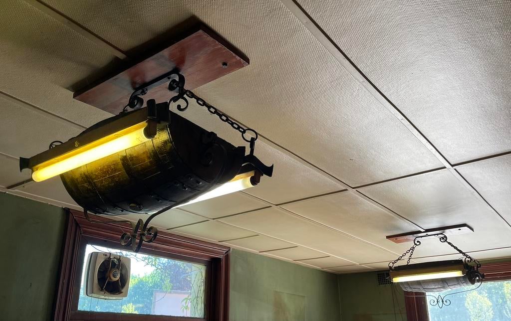 Authentieke (1906) plafondlusters, halve biertonnetjes,, Ophalen, Overige typen