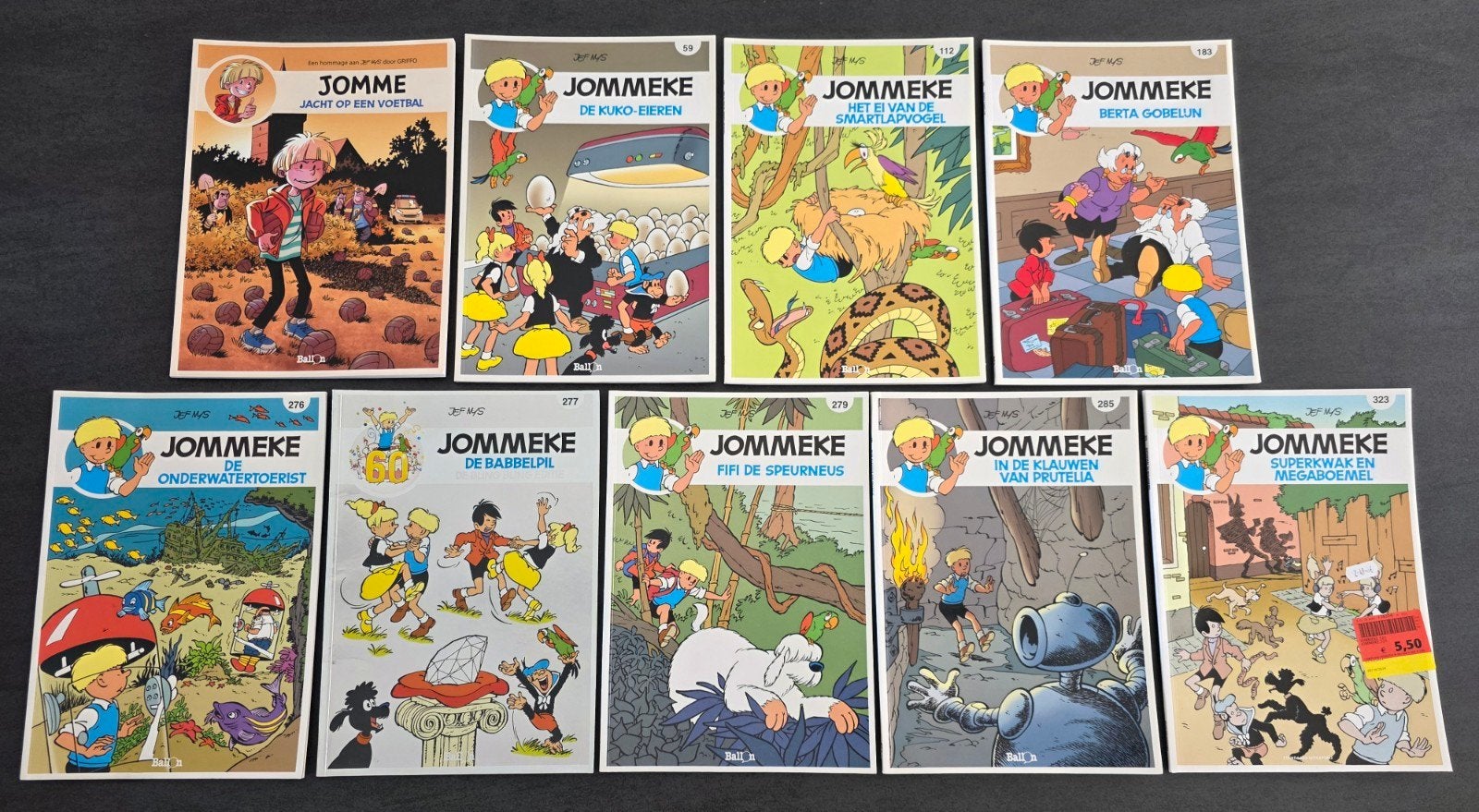 Strips: Jommeke  ( blauwe achterkant  ) Ballon, Boeken, Ophalen of Verzenden, Zo goed als nieuw