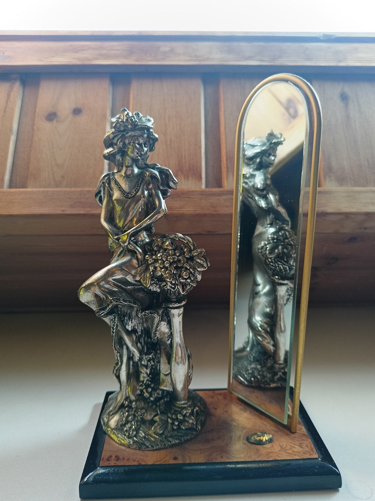 Vintage Italiaanse Kaptafel Spiegel – Hollywood Regency Stij, Ophalen of Verzenden