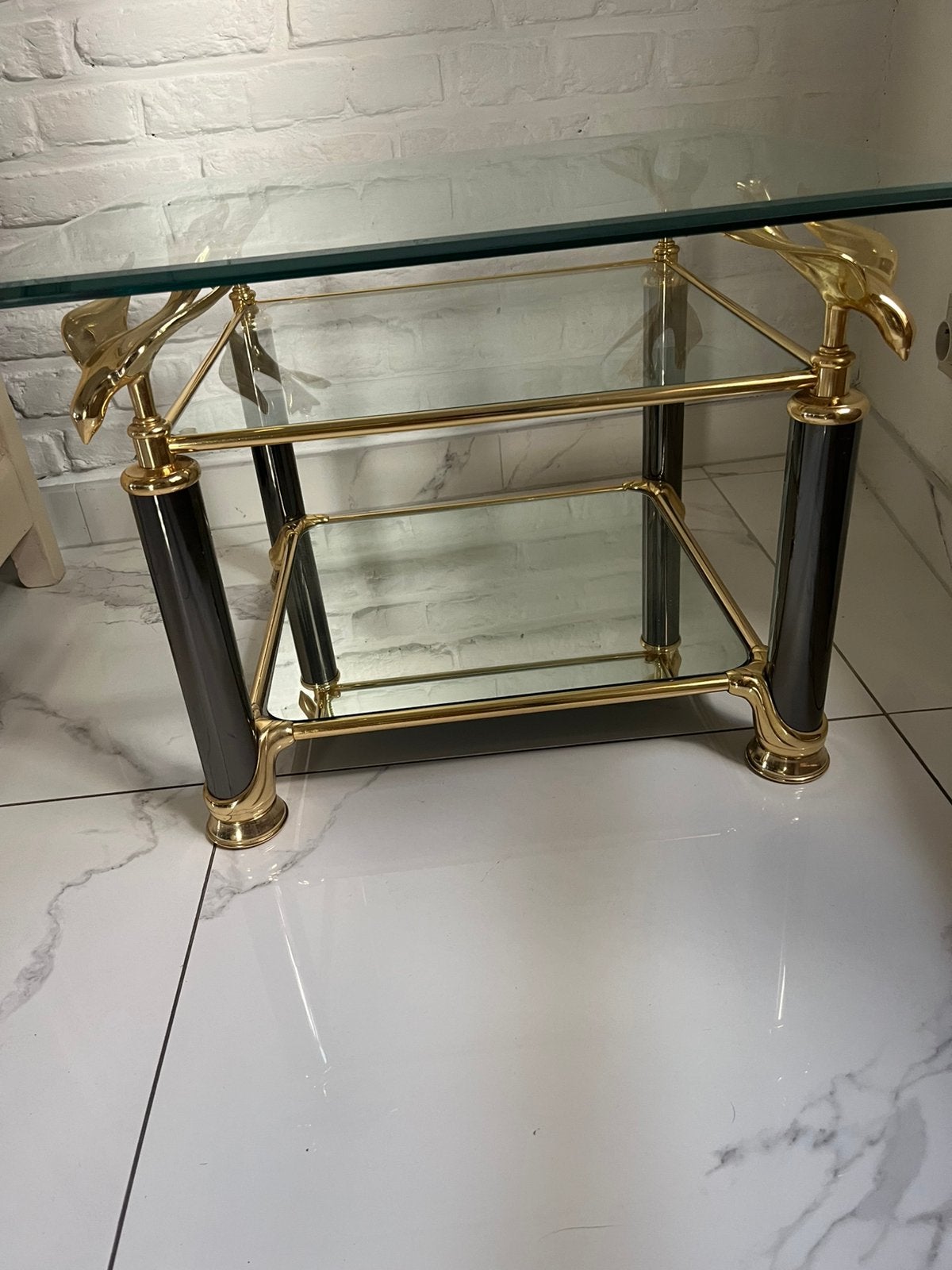 Vintage Hollywood Regency stijl, Huis en Inrichting, Ophalen, Zo goed als nieuw, Glas