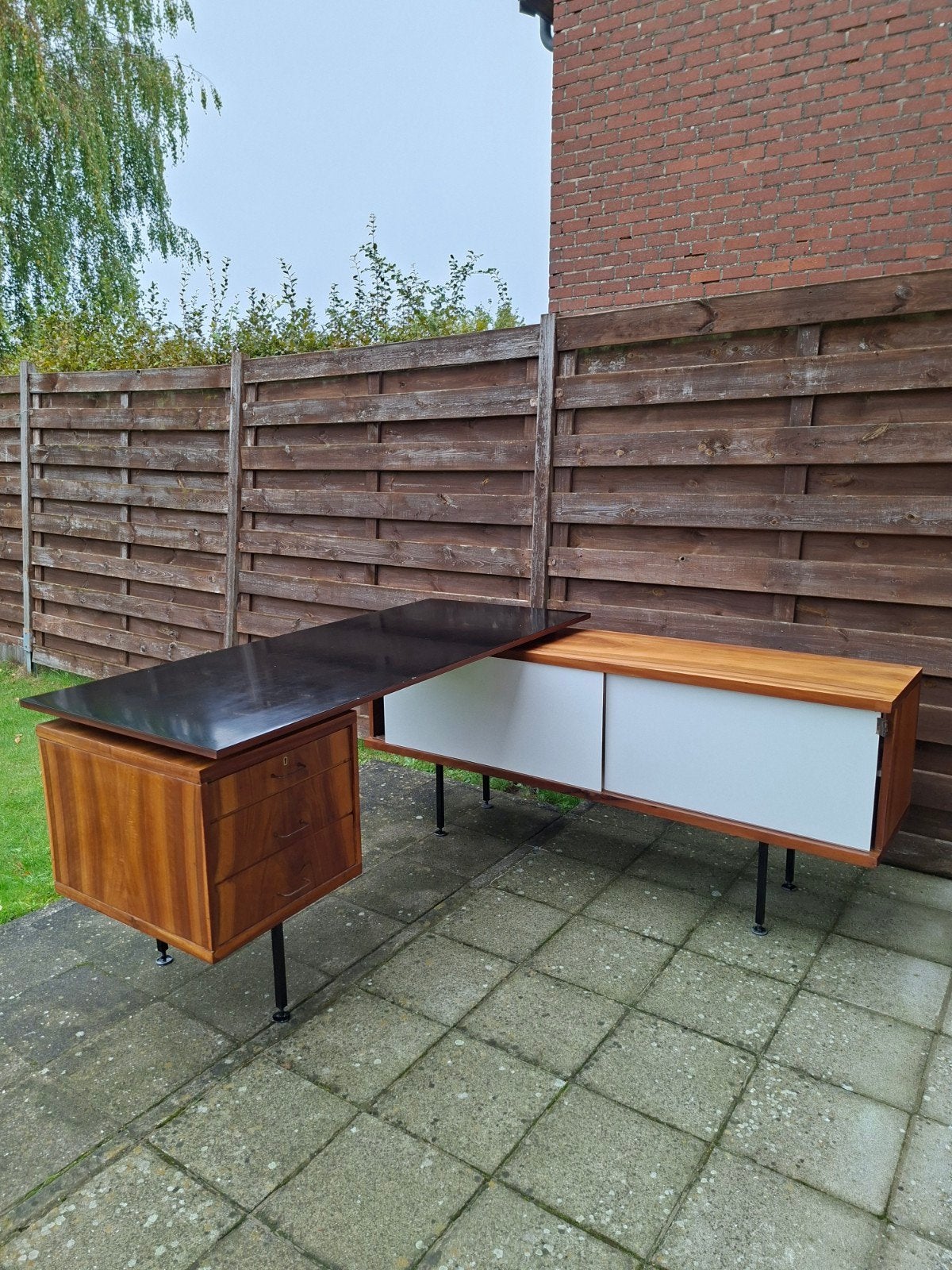 Vintage directiebureau van Jos De Mey, Vintage, Ophalen, Wit, Metaal
