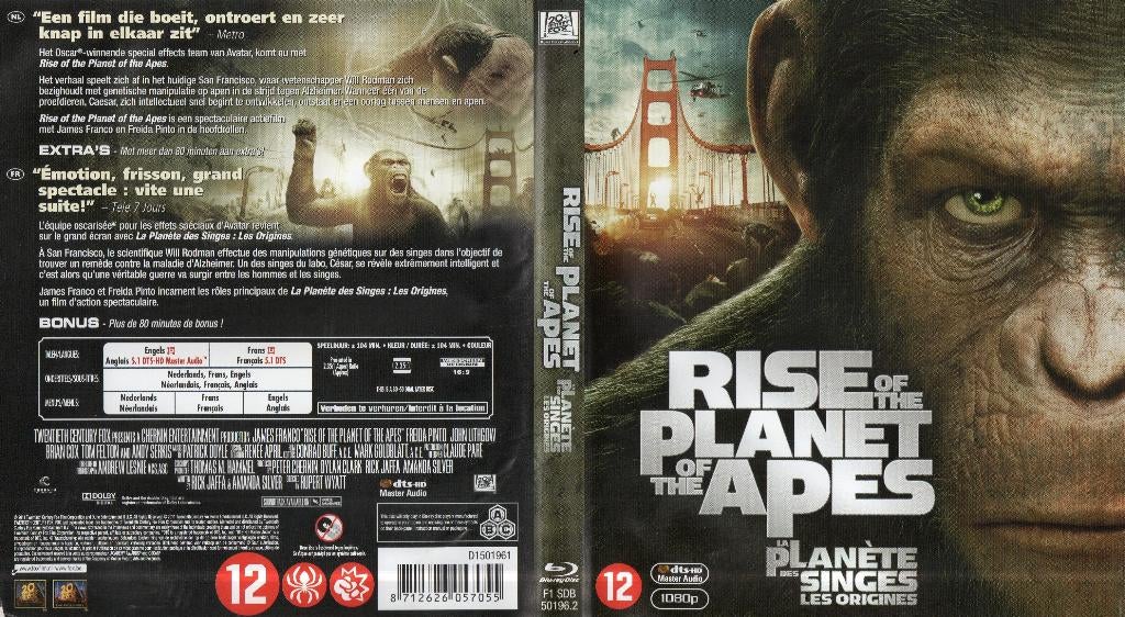 rise of the planet of the apes (blu-ray) nieuw, Cd's en Dvd's, Ophalen of Verzenden, Zo goed als nieuw, Science Fiction en Fantasy