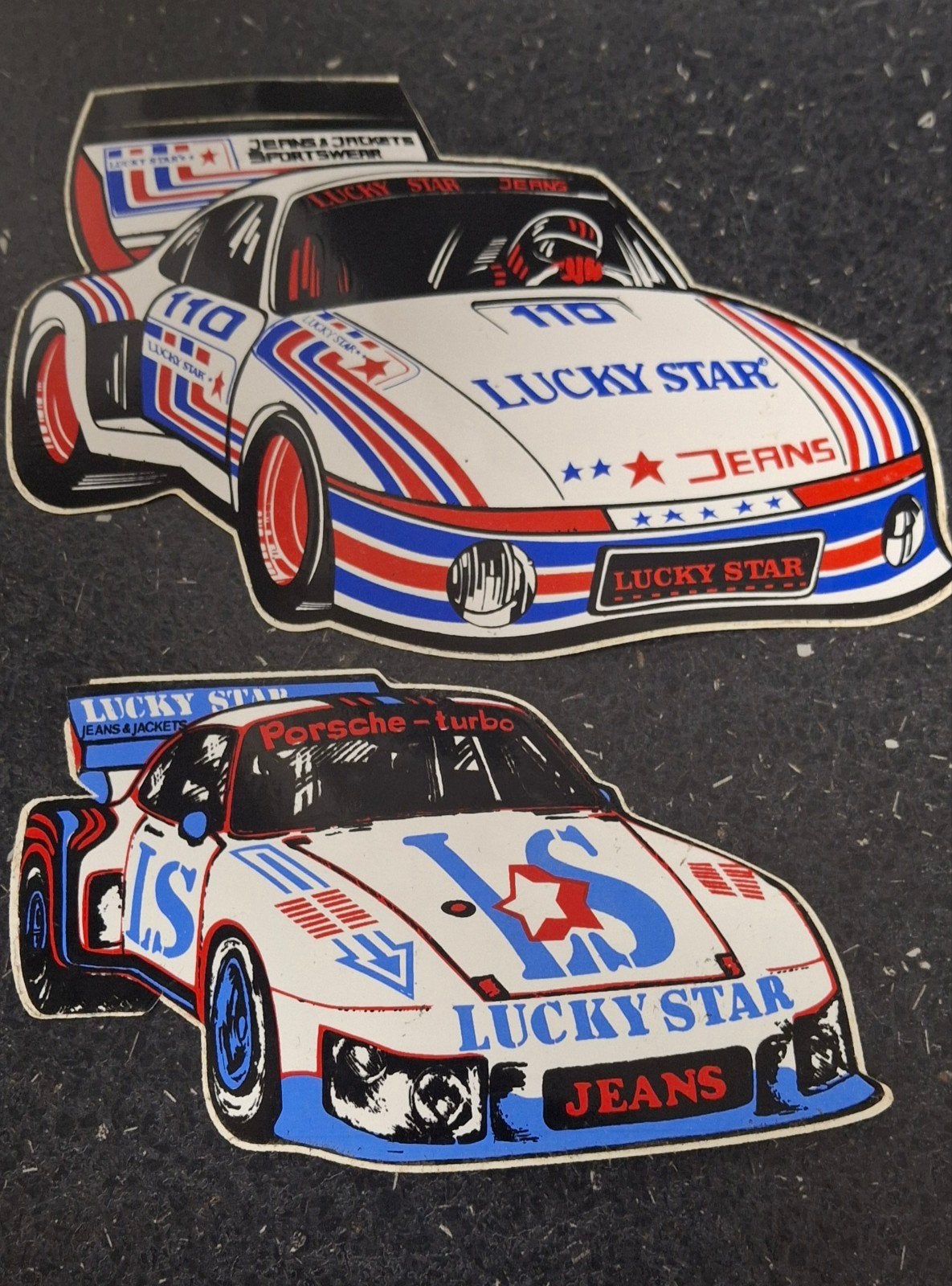 Autocollants anciens de la marque de voitures Porsche Lucky, Enlèvement ou Envoi, Comme neuf, Voiture ou Moto
