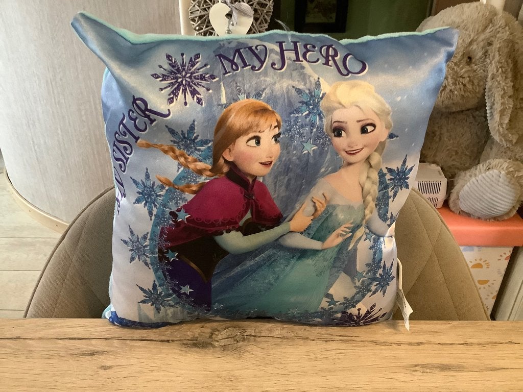 Coussin en peluche Disney Frozen (27x27 cm), Disney, Comme neuf, Moyen (20 à 80 cm), Autres types