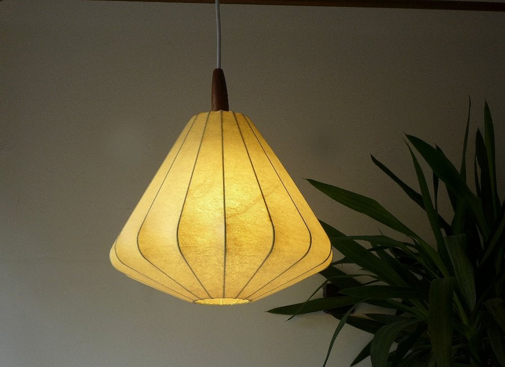Vintage Cocoon Lamp Jaren 60 Goldkant Friedel Wauer, Ophalen of Verzenden, Hout