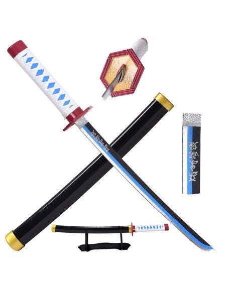 Réplique de Demon Slayer Giyu Katana 100cm épée en plastique, Enlèvement ou Envoi, Neuf