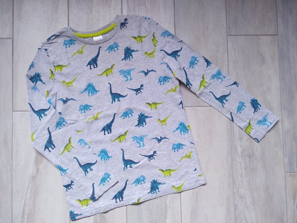 ★ M140 - Longsleeve Dino, Kinderen en Baby's, Kinderkleding | Maat 140, Ophalen of Verzenden, Gebruikt, Jongen, Shirt of Longsleeve