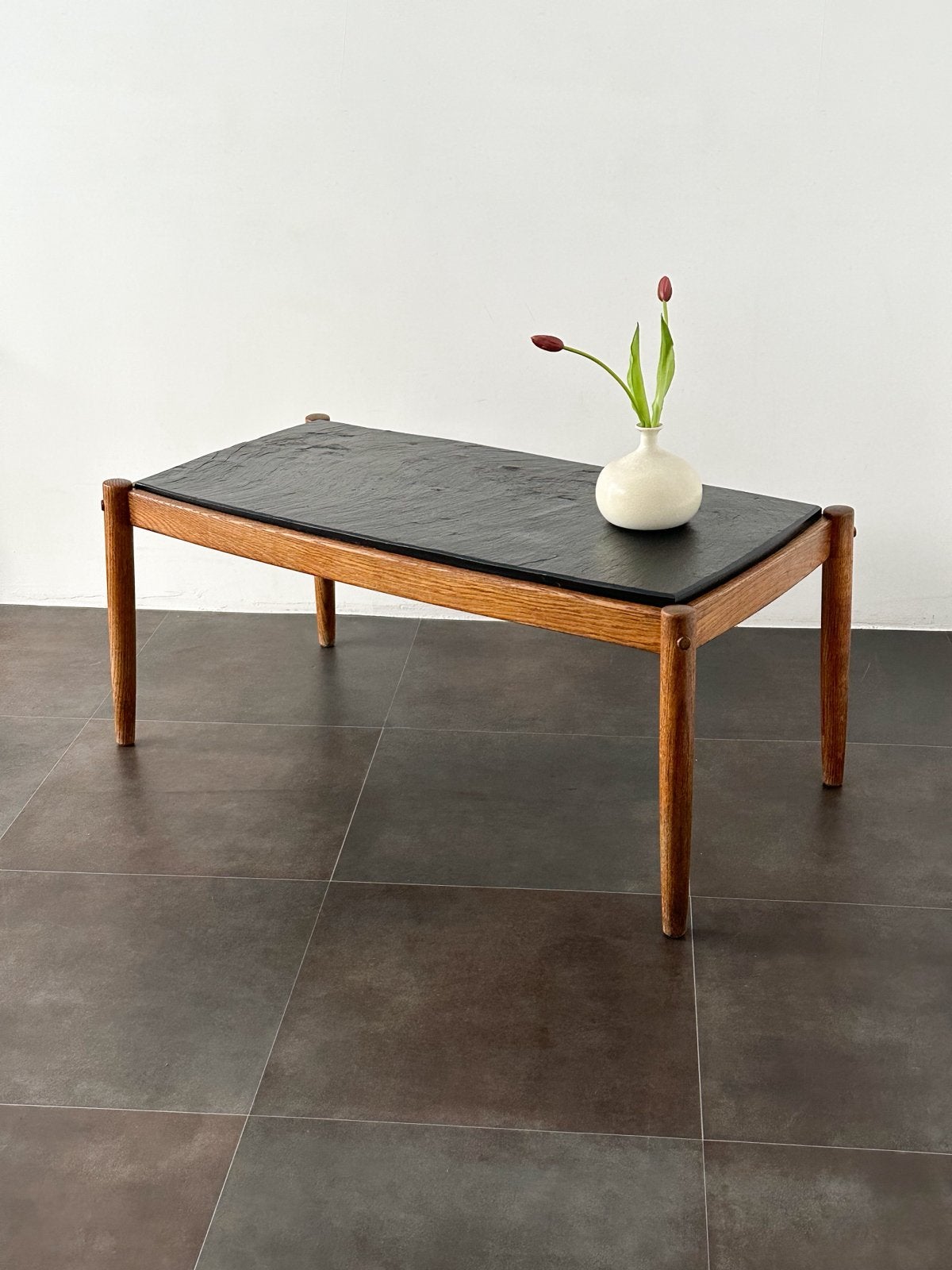 Table basse danoise pour Magnus Olesen, chêne et ardoise, Enlèvement, Comme neuf, Chêne