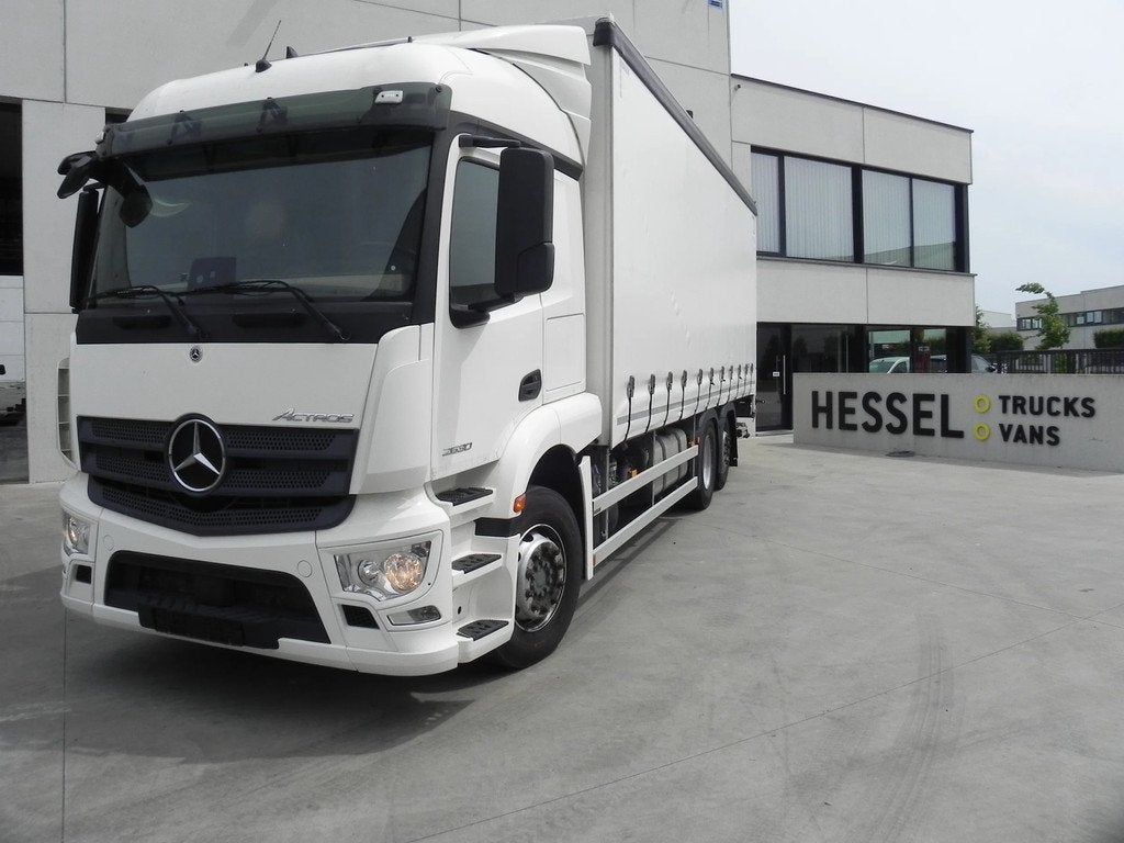 Mercedes-Benz Actros 2530 schuifzeil 6X2 met naloopstuuras, Autos, Achat, Euro 6, Autres carburants, Mercedes-Benz