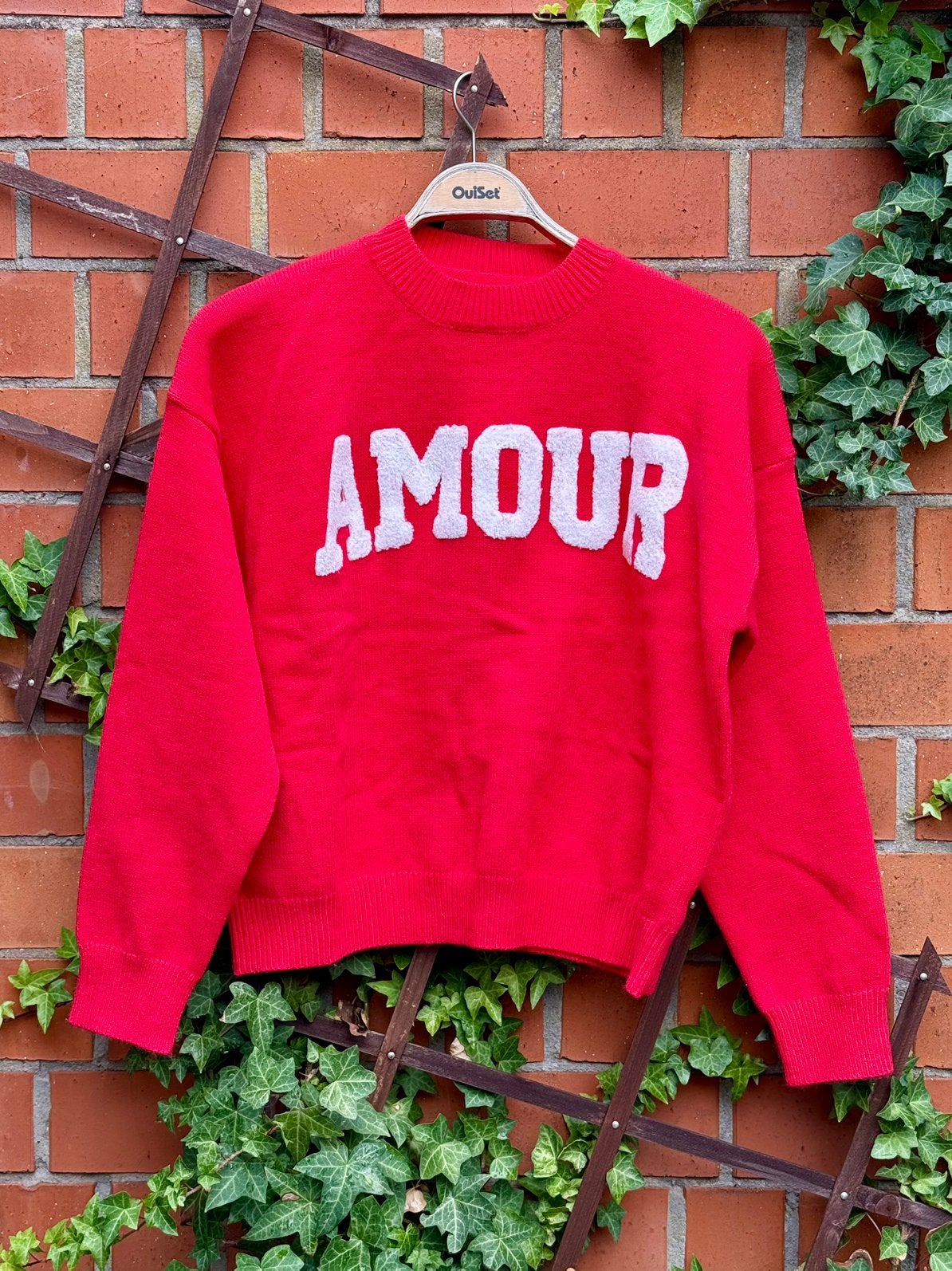 Pull Y2K Amour rouge vintage — XL, Vêtements | Femmes, Enlèvement ou Envoi, Comme neuf, Taille 46/48 (XL) ou plus grande, Rouge