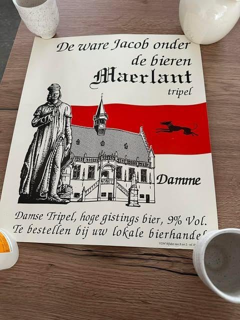 Maerlant tripel reclame licht karton, Verzamelen, Ophalen of Verzenden, Nieuw, Reclamebord, Plaat of Schild, Overige merken