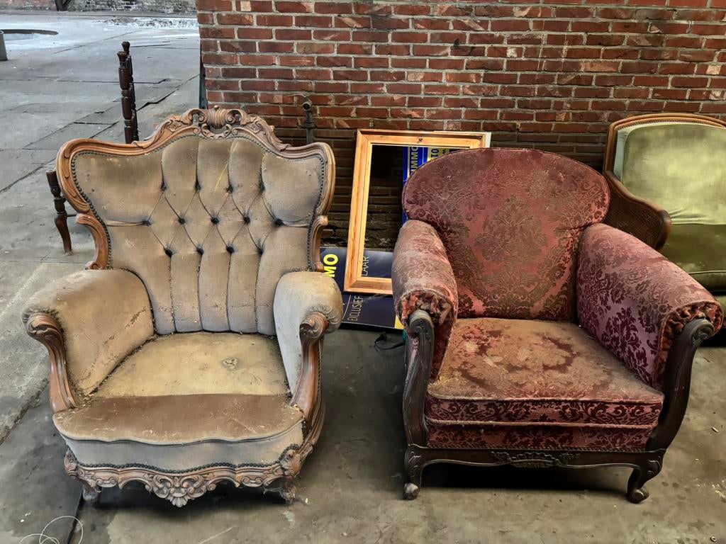 Siège en tissu rouge antique, Maison & Meubles, Enlèvement