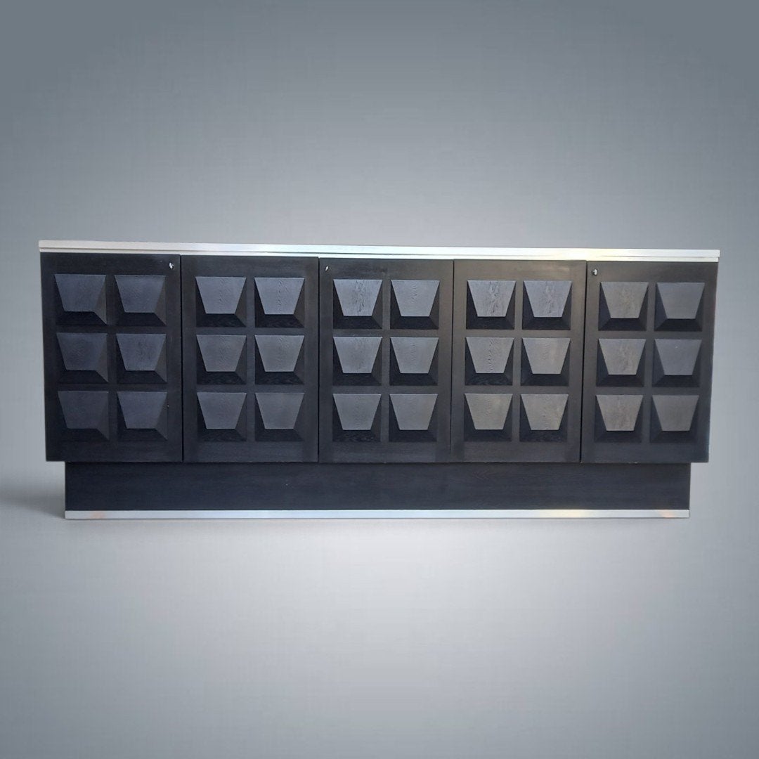 Dressoir Vintage dressoir Buffet dressoir Brutalist jaren 70, Ophalen
