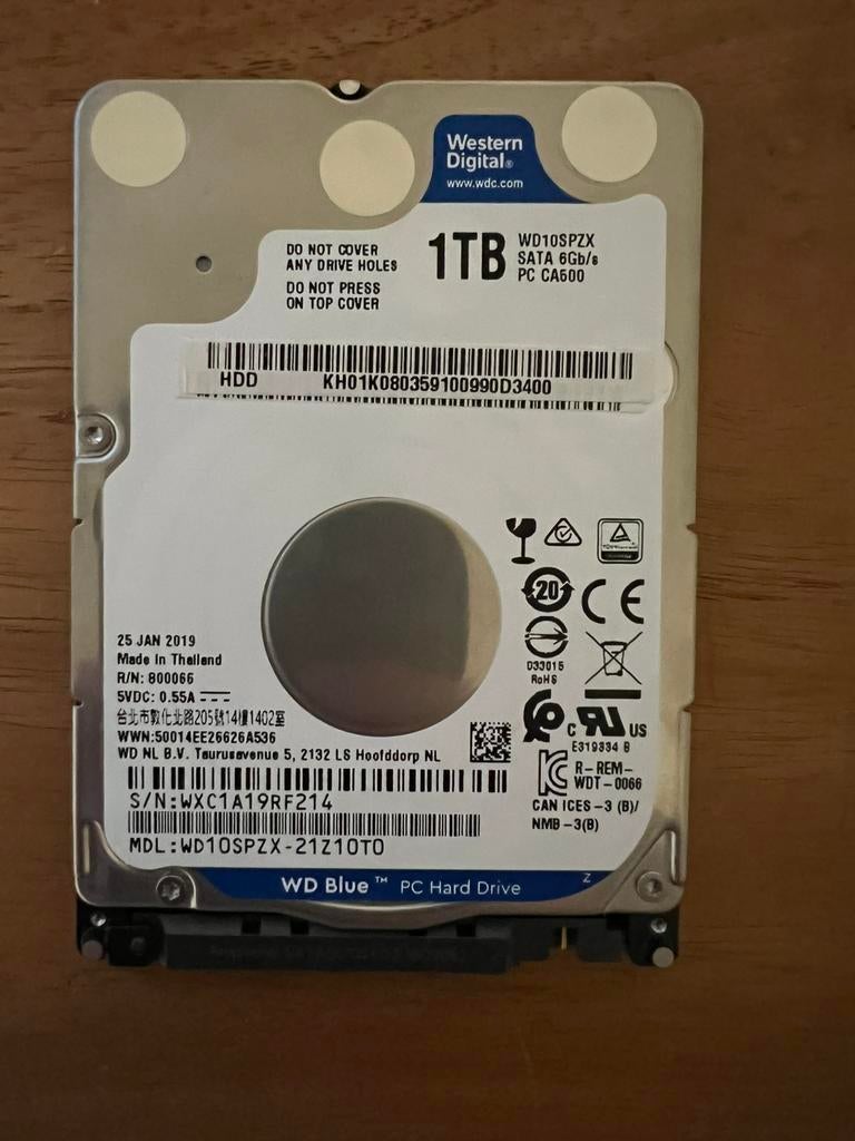 Hdd 1tb, Informatique & Logiciels, Disques durs, Enlèvement, Comme neuf, Laptop, HDD