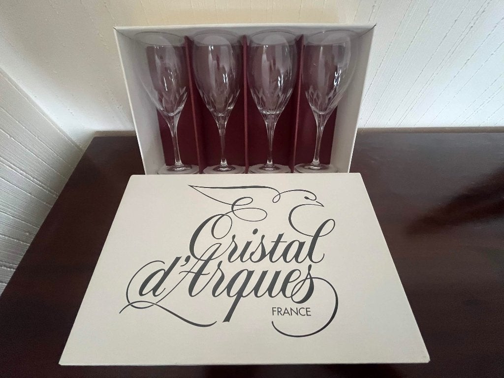 Cristal d’Arques NOVA – 8 vintage kristallen champagneflûtes, Antiek en Kunst, Ophalen of Verzenden