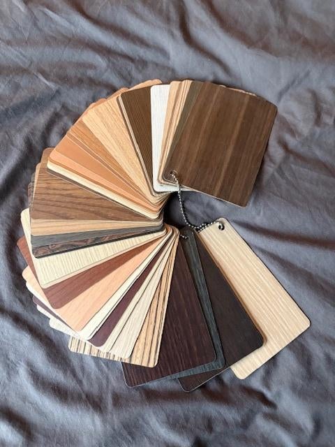 Complete sample box met 43 HPL print stalen Abet Laminati, Huis en Inrichting, Ophalen of Verzenden, Zo goed als nieuw