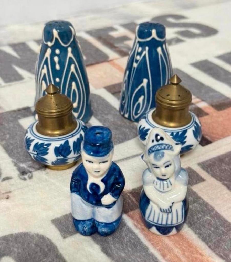 6 x de vaisselle vintage spéciaux pour le sel et le poivre, Antiquités & Art, Enlèvement ou Envoi