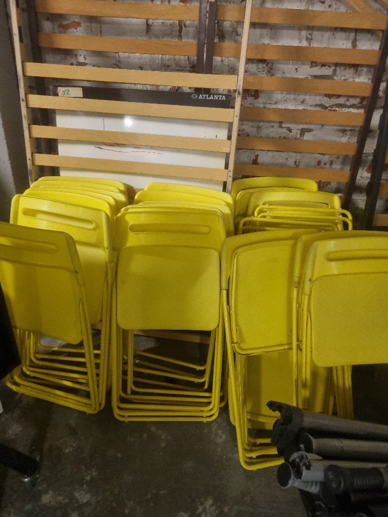 Klapstoelen 21st geel, Antiek en Kunst, Ophalen