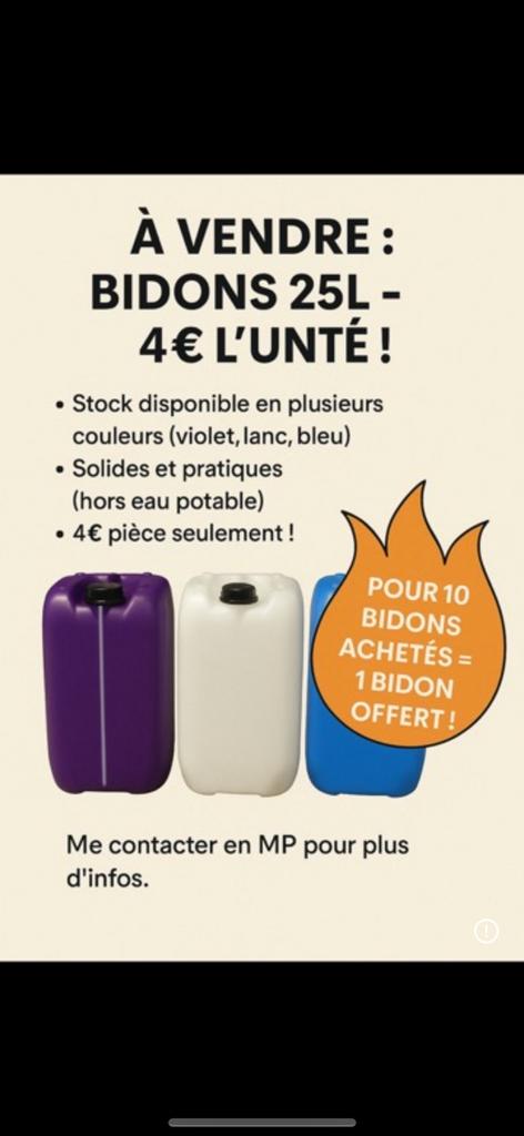 Bidon de 25L, Moins de 75 litres, Enlèvement, Comme neuf, Autres matériaux