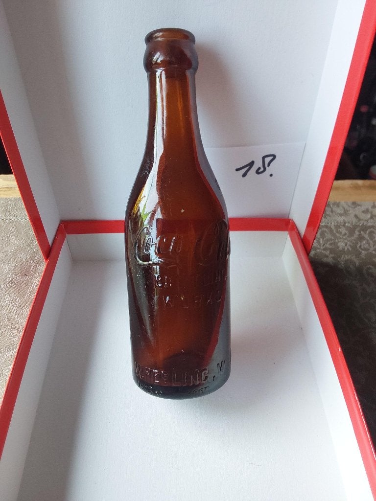 Coca-Cola Straight Side Amber Fles Wheeling.W.VA., Ophalen of Verzenden