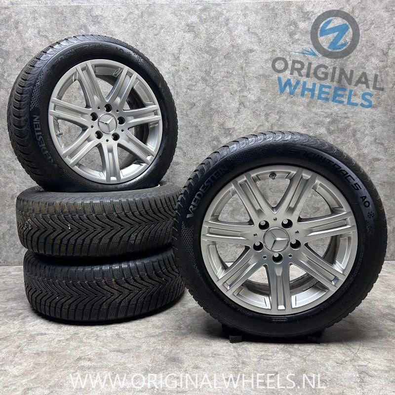 16 inch originele velgen + winterbanden Mercedes A B C klass, Gebruikt, -, Banden en Velgen, -