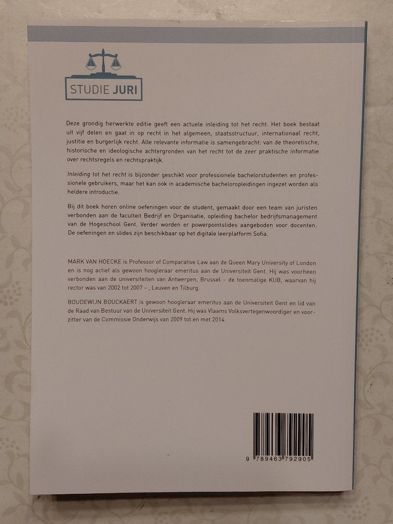 Inleiding tot het recht (Editie 2019), Livres, Enlèvement ou Envoi, Utilisé, Enseignement supérieur, Acco