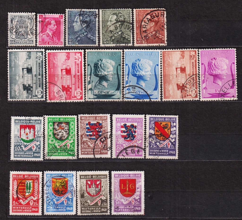 Belgique 1940 année complète sans les blocs oblitéré, Envoi, Affranchi, Oblitéré