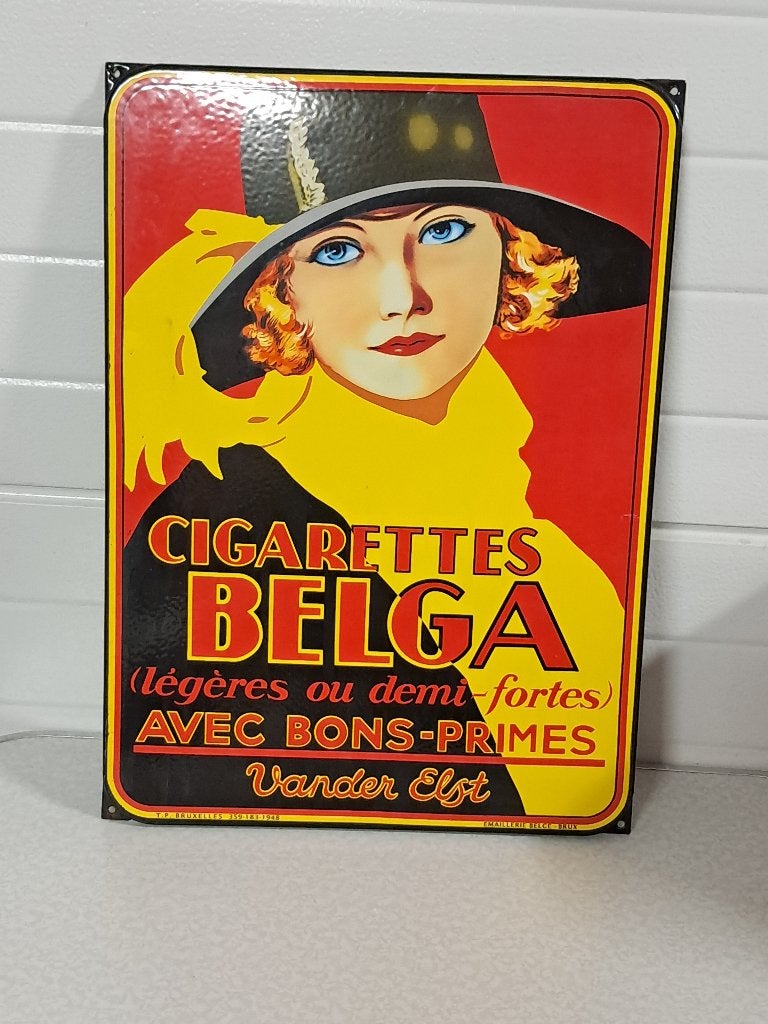 emaille bord Belga  modern REPRO  als nieuw zeer. decoratief, Verzamelen, Merken en Reclamevoorwerpen, Ophalen of Verzenden, Zo goed als nieuw