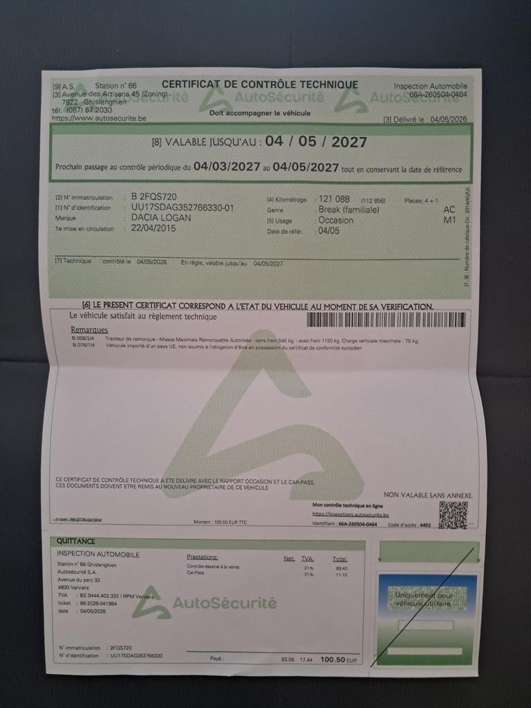 DACIA LOGAN MCV, Bedrijf, Te koop, Logan