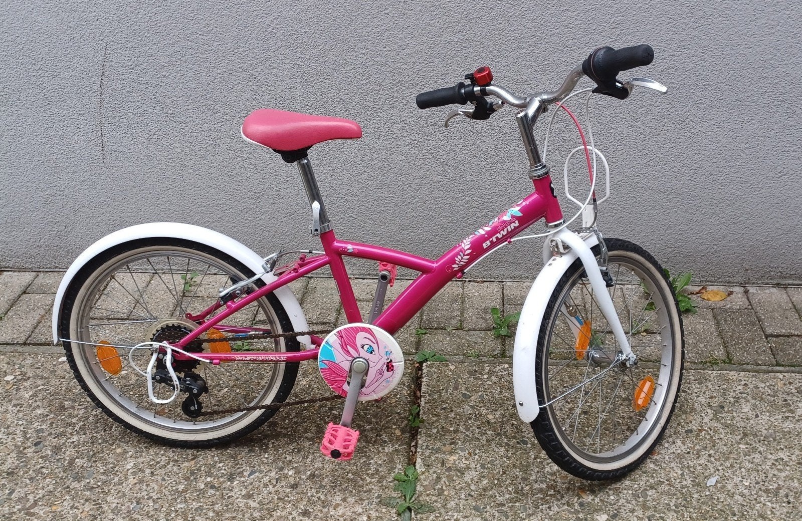 Meisjesfiets 20 inch, Ophalen, Gebruikt, Velgrem, B-TWIN