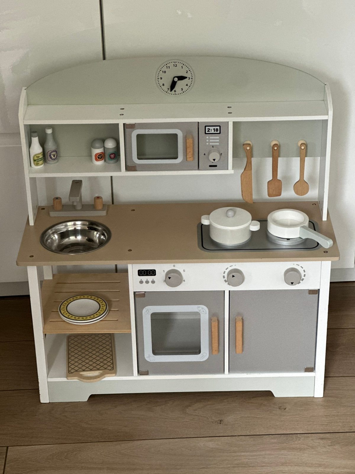 Houten speelkeuken & accessoires- scandinavisch/ retro, Kinderen en Baby's, Ophalen, Zo goed als nieuw, Speelkeuken
