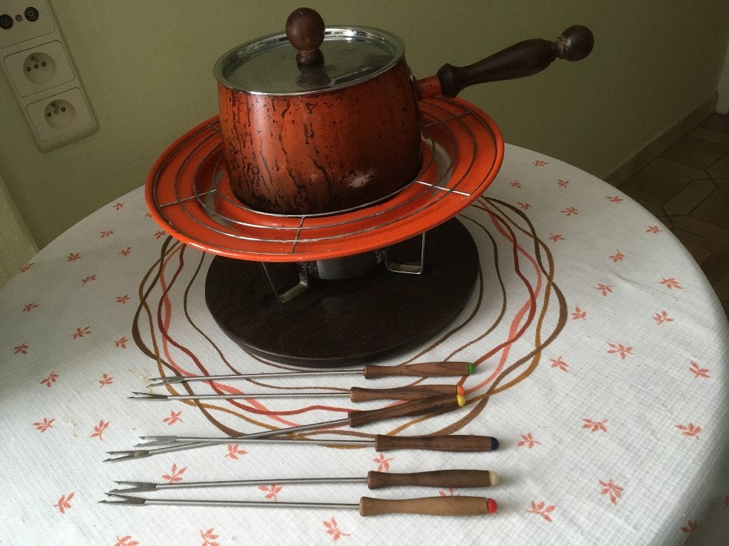 complete Fondue op houten plateau + aanmaakproduct, Ophalen of Verzenden