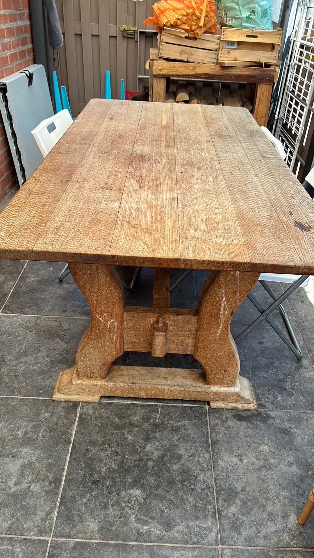 Grande table en bois, Ophalen, Gebruikt