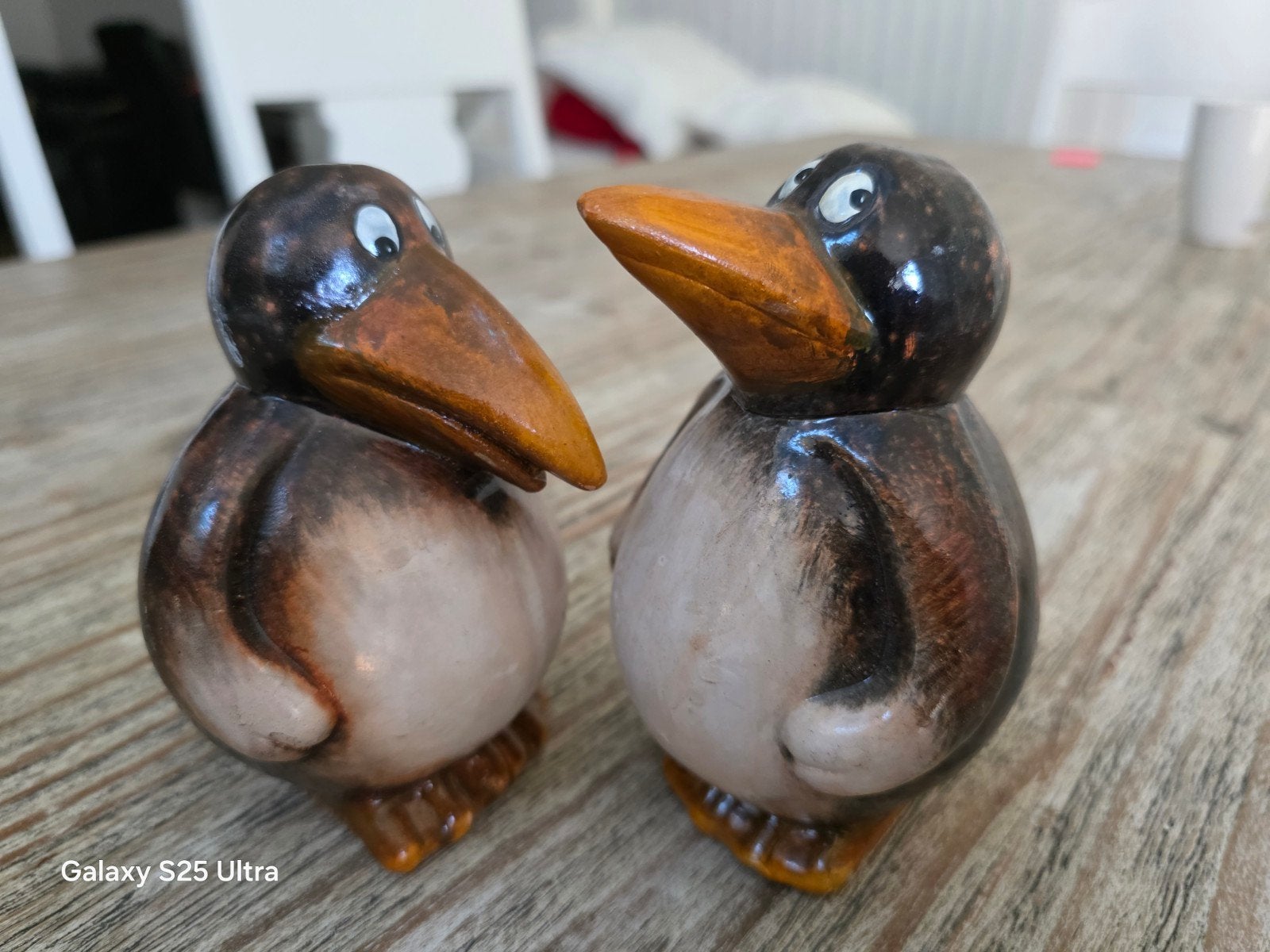 ​Set van 2 Vintage Keramische Pinguïn Beeldjes / Beelden, Ophalen of Verzenden, Vintage