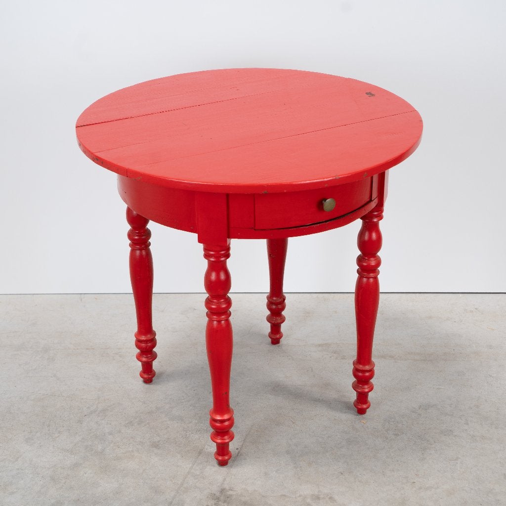 Rood vintage bijzettafeltje met lade, Ophalen