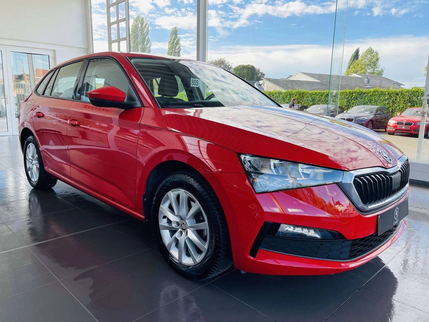 Skoda Scala 1.0 TSI * GARANTIE + LED + AIRCO *, Rouge, Euro 6, Entreprise, Cruise Control